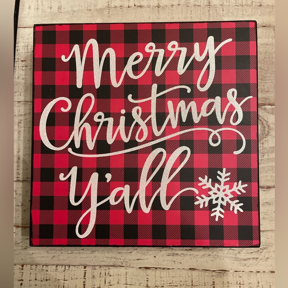 Hobby Lobby Red & Black Plaid Christmas Sign